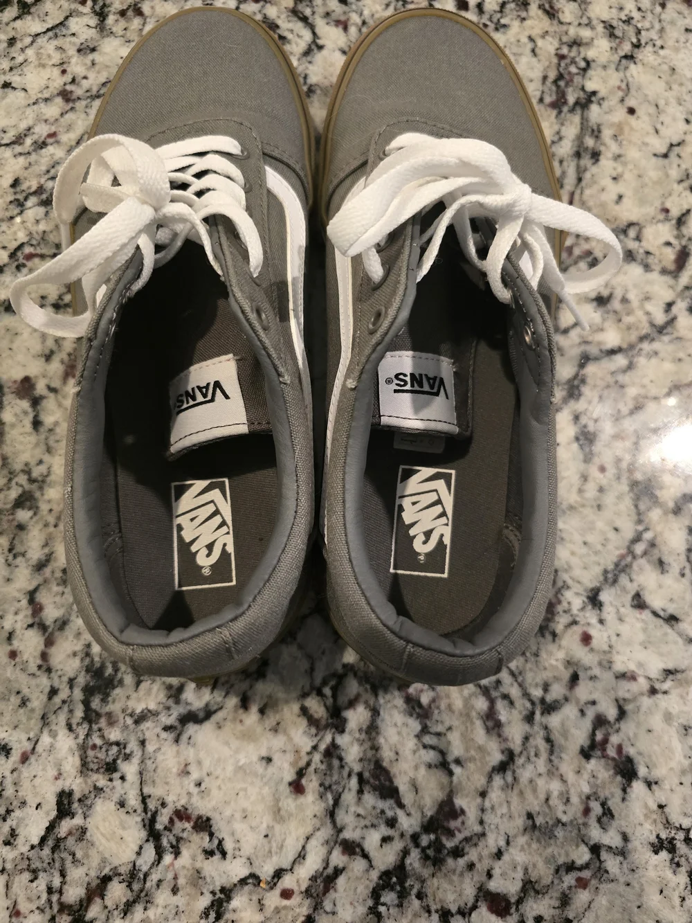 Vans Boys Gray Old Skool Sneakers with Gum Sole